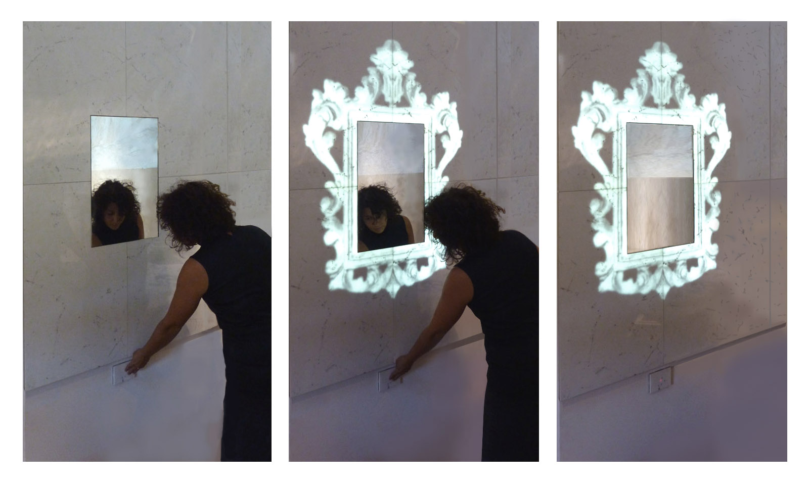 Hisia Controversa, specchio da incasso a parete Paolo Ulian