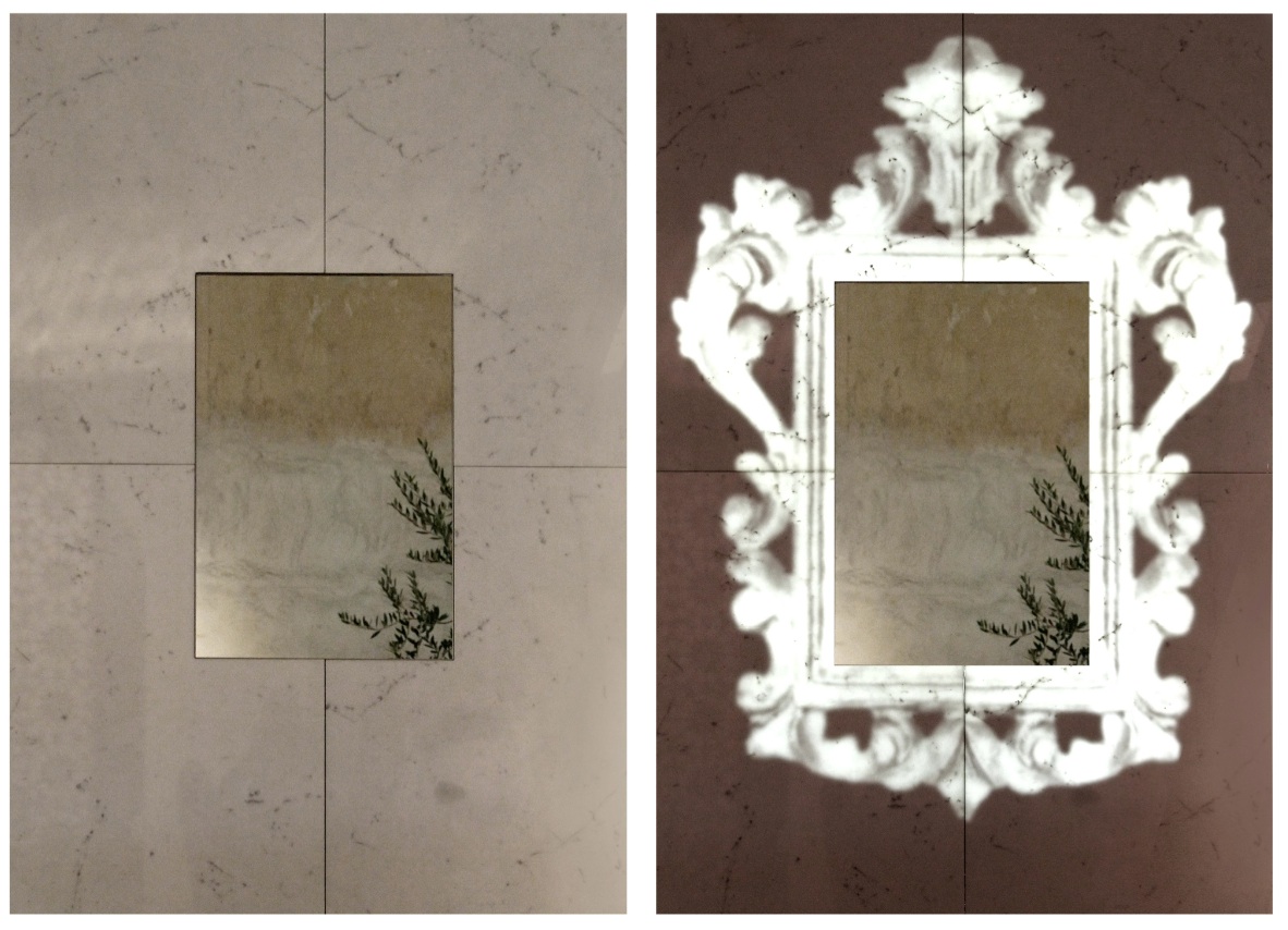 Hisia Controversa, specchio da incasso a parete Paolo Ulian