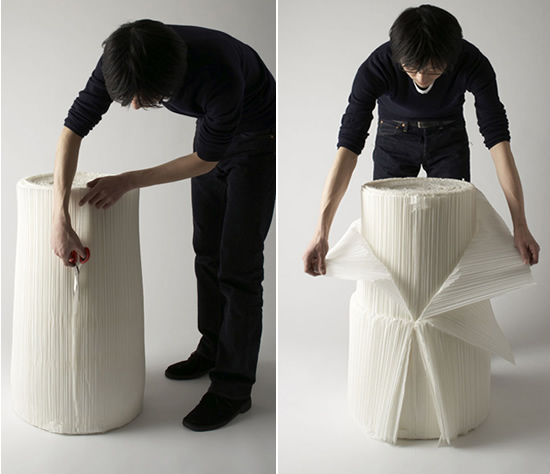 ghost stories by nendo cabbage chair white closed