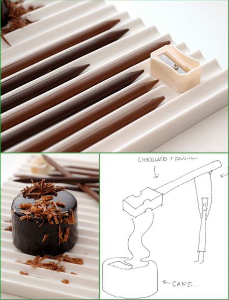 Le matite di cioccolata di Nendo