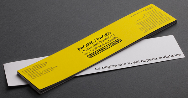 Pages/Pagine (Edizioni Corraini 2014 Mantova), segnalibri Laudani-Romanelli