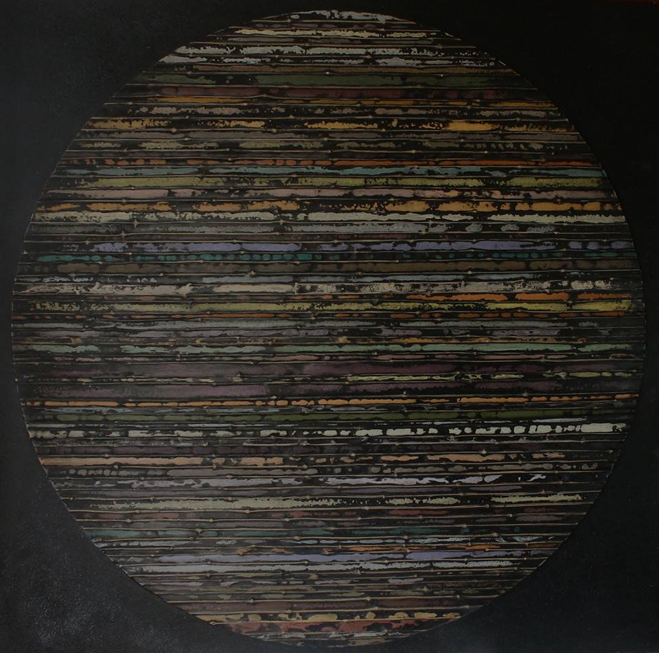Stefano Maraner "Nero contemporaneo" tecnica mista:legno su tavola 120x120 - 2015